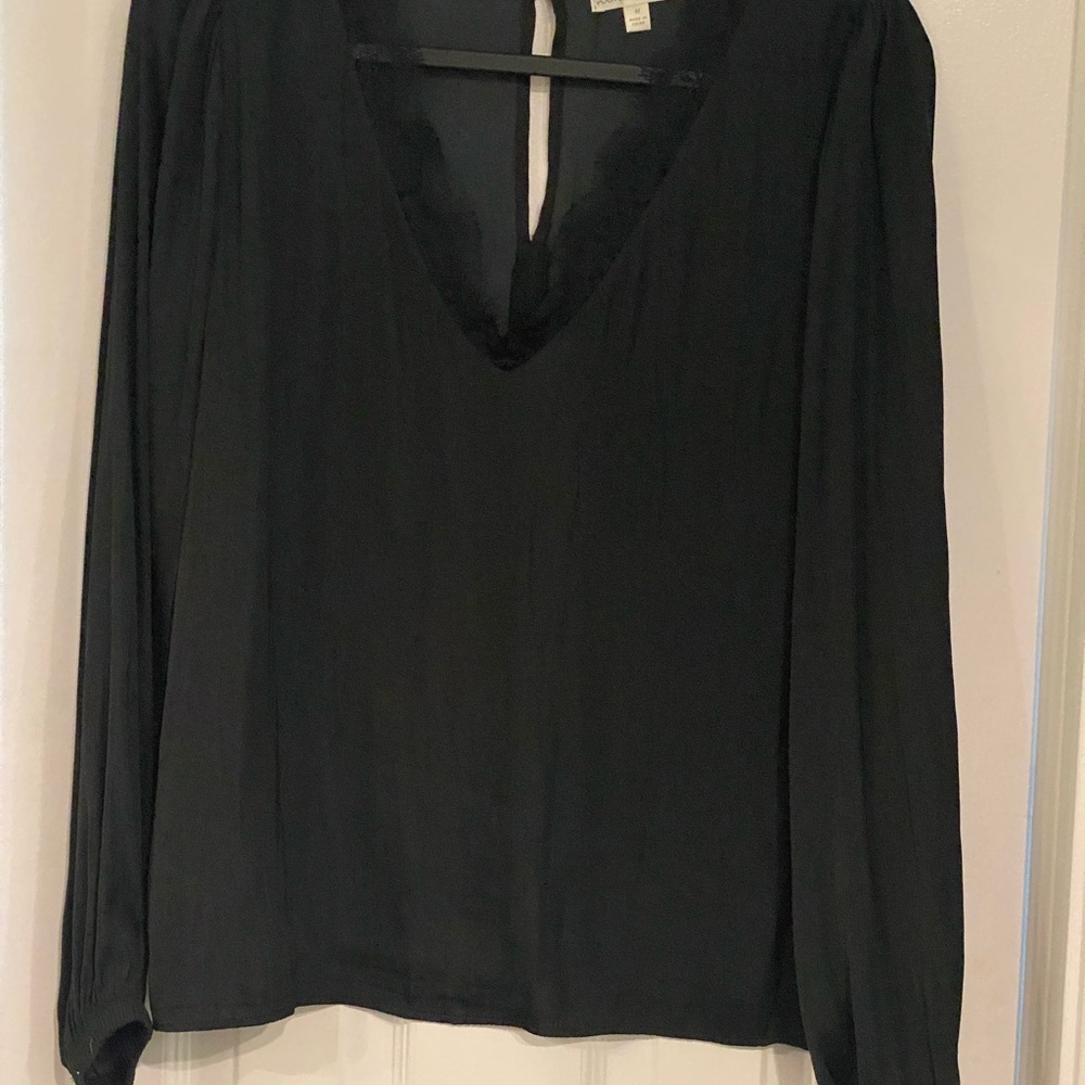 Nine Britton Black Long Sleeve Blouse Sz M